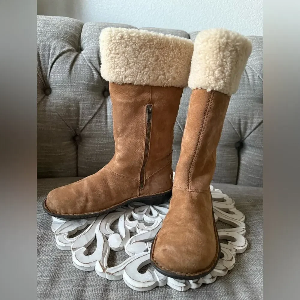 UGG shearling Suede Leather Winter Boots Women’s 8